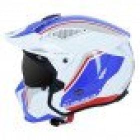 Trials Helmet MT Streetfighter SV Twin glossy white / blue / red XS