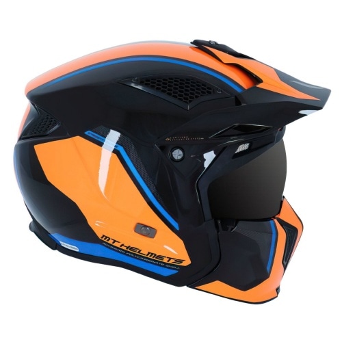 Trials Helmet MT Streetfighter SV Twin glossy nero / blue / orange Trials Helmet MT Streetfighter SV Twin glossy nero / blue / orange
