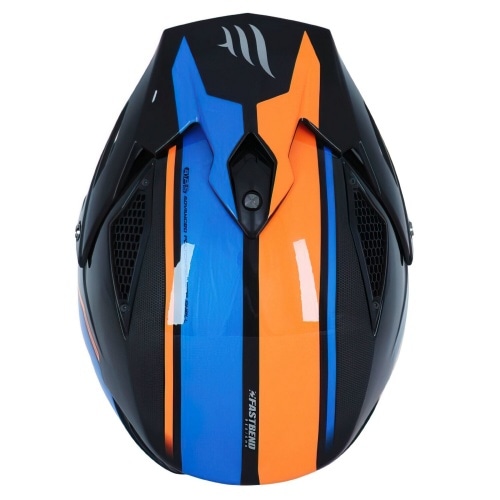 Trials Helmet MT Streetfighter SV Twin glossy nero / blue / orange Trials Helmet MT Streetfighter SV Twin glossy nero / blue / orange