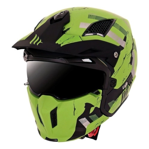 Trials Helmet MT Streetfighter SV Skull matte green S Trials Helmet MT Streetfighter SV Skull matte green S
