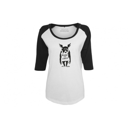 T-Shirt Brandalised - Banksy´s Graffiti Ape Raglan Ladies white/black T-Shirt Brandalised - Banksy´s Graffiti Ape Raglan Ladies white/black