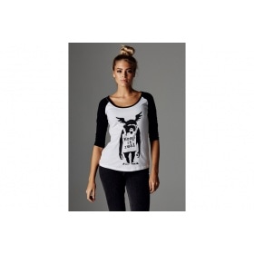 T-Shirt Brandalised - Banksy´s Graffiti Ape Raglan Ladies white/black