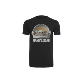 T-Shirt Baby Yoda Mandalorian Logo black