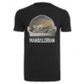 T-Shirt Baby Yoda Mandalorian Logo black