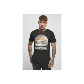 T-Shirt Baby Yoda Mandalorian Logo black