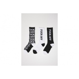 Socks Fuck OFF Allover 3 - Pack black/white