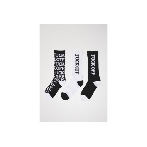 Socks Fuck OFF Allover 3 - Pack black/white Socks Fuck OFF Allover 3 - Pack black/white