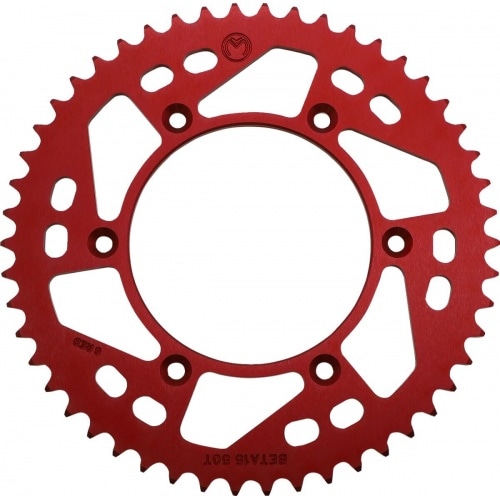 Aizmugurējā sprocket alumīnija 520 Moose Racing Beta RR 50 zobu sarkans Aizmugurējā sprocket alumīnija 520 Moose Racing Beta RR 50 zobu sarkans