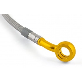 Brake Line Motacc front stainless steel / golden banjo fitting MBK Nitro / Aerox