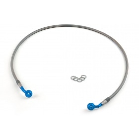 Bremžu vads Motacc aizmugurējais nerūsējošais tērauds / zils banjo savienojums MBK Nitro / Aerox