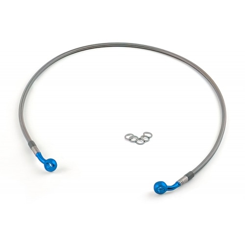 Bremžu vads Motacc aizmugurējais nerūsējošais tērauds / zils banjo savienojums MBK Nitro / Aerox Bremžu vads Motacc aizmugurējais nerūsējošais tērauds / zils banjo savienojums MBK Nitro / Aerox