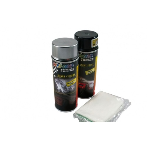 Paint Kit Motip, silver/chrome + primer and cleaning cloth, 400ml Paint Kit Motip, silver/chrome + primer and cleaning cloth, 400ml