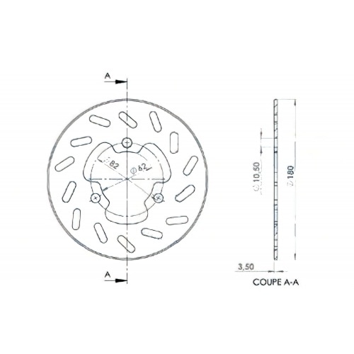 Brake Disc rear 180mm NG Brake Disc Derbi / Peugeot / Rieju Brake Disc rear 180mm NG Brake Disc Derbi / Peugeot / Rieju