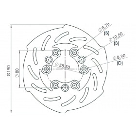 Brake Disc Racing Wave, 190/58mm, universal