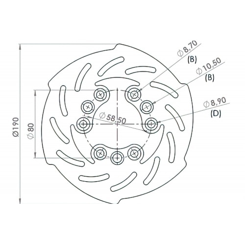 Brake Disc Racing Wave, 190/58mm, universal Brake Disc Racing Wave, 190/58mm, universal