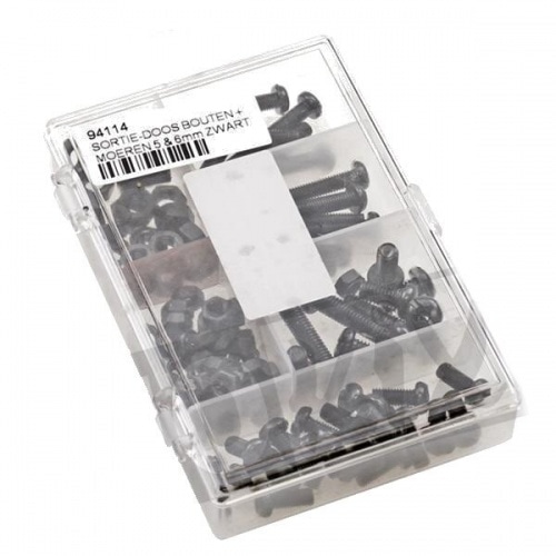 Screw Kit chassis 50 pcs. M5 – M6 black Screw Kit chassis 50 pcs. M5 – M6 black