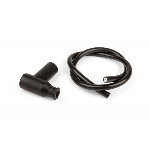 Aizdedzes kabelis ar aizdedzes sveces vāciņu melns Aizdedzes kabelis ar aizdedzes sveces vāciņu melns