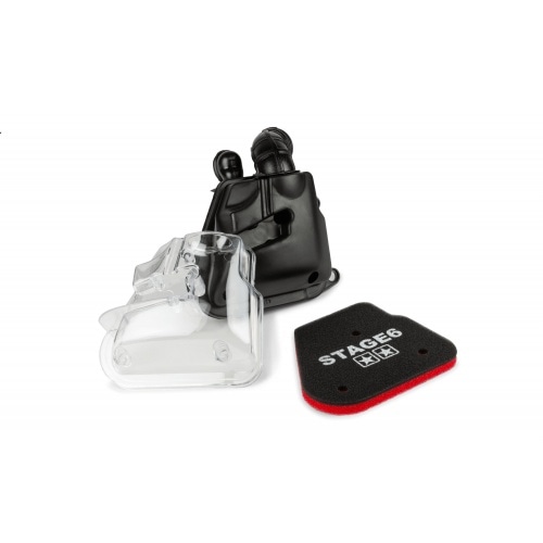 Gaisa filtra kaste caurspīdīga + Stage6 filtra putas Minarelli horizontāls Gaisa filtra kaste caurspīdīga + Stage6 filtra putas Minarelli horizontāls