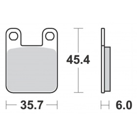 Brake Pads RACING, sintered metal, S11, 45.5x36x6mm