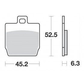 Brake Pads RACING, sintered metal, S32, 46.1x53.1x6.5mm
