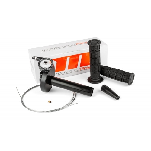 Ātrās darbības droseles rokturis ar rokturiem un droseles trosi universāls, melns Ātrās darbības droseles rokturis ar rokturiem un droseles trosi universāls, melns