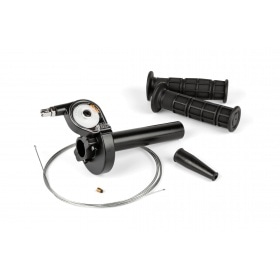 Ātrās darbības droseles rokturis ar rokturiem un droseles trosi universāls, melns