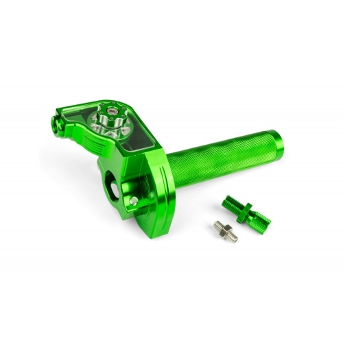Quick Action Throttle MotoForce Racing CNC Aluminium Green Quick Action Throttle MotoForce Racing CNC Aluminium Green