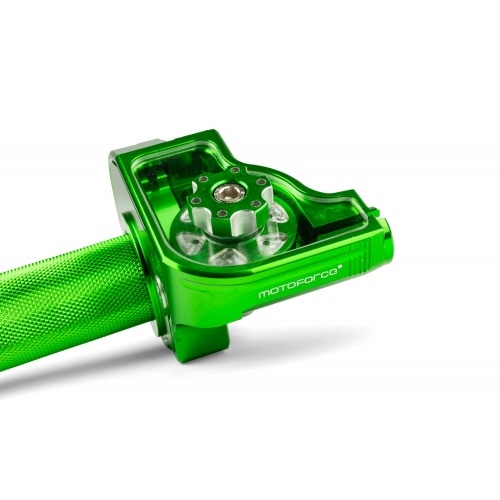 Quick Action Throttle MotoForce Racing CNC Aluminium Green Quick Action Throttle MotoForce Racing CNC Aluminium Green