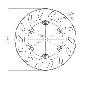 Bremžu disks priekšējais 220mm NG Bremžu disks Gilera GSM
