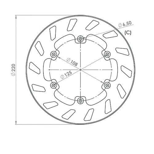 Bremžu disks priekšējais 220mm NG Bremžu disks Gilera GSM Bremžu disks priekšējais 220mm NG Bremžu disks Gilera GSM