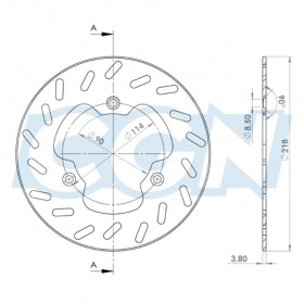 Brake Disc front 218mm NG Brake Disc Derbi Senda before 2003