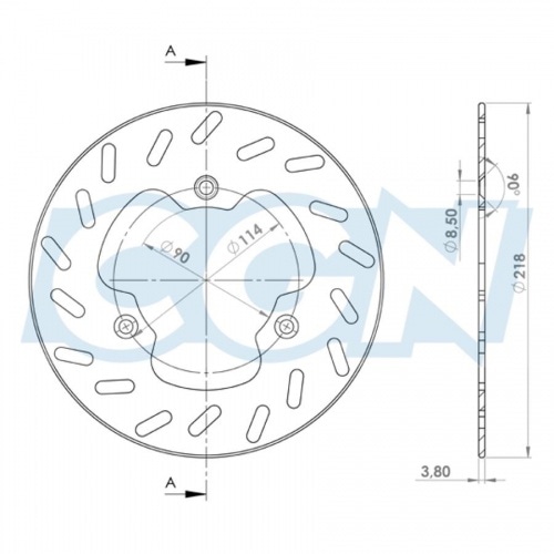 Brake Disc front 218mm NG Brake Disc Derbi Senda before 2003 Brake Disc front 218mm NG Brake Disc Derbi Senda before 2003