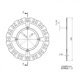 Brake Disc rear 220mm NG Brake Disc Beta RR