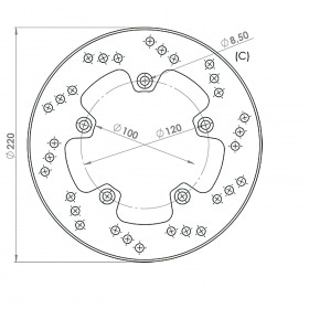 Brake Disc rear 220mm NG Brake Disc Aprilia RS 99′