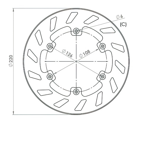 Brake Disc front 220mm NG Brake Disc Peugeot XP6 Brake Disc front 220mm NG Brake Disc Peugeot XP6