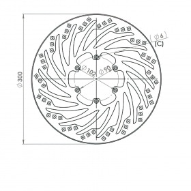Brake Disc front 300mm NG Brake Disc Derbi GPR / RS