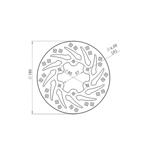Brake Disc rear 180mm NG Brake Disc Derbi GPR / RS Brake Disc rear 180mm NG Brake Disc Derbi GPR / RS