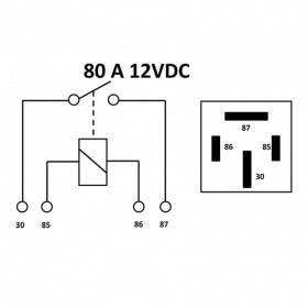 Startera relejs Piaggio 4 pin, 12V/80A Piaggio / Gilera /Aprilia / Derbi / Vespa