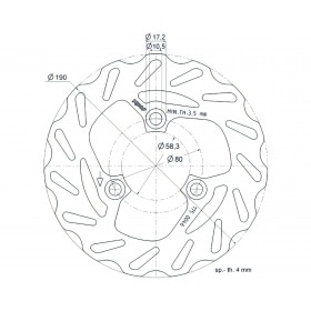 Тормозной диск Polini 190 мм MBK Nitro / Yamaha Aerox