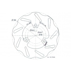 Bremžu disks 180mm ar 3 caurumiem Polini Rieju / Derbi