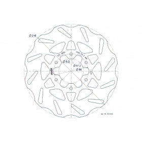 Bremžu disks 218mm ar 6 caurumiem Polini Derbi X-Treme / SMT