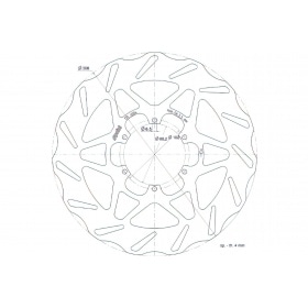 Bremžu disks 300mm ar 6 caurumiem Polini Beta RR
