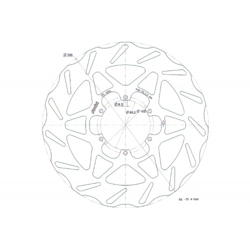 Bremžu disks 300mm ar 6 caurumiem Polini Beta RR Bremžu disks 300mm ar 6 caurumiem Polini Beta RR
