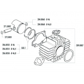 Piston Polini Sport 70Cc 46mm Garelli Noi-Matic / Katia 50