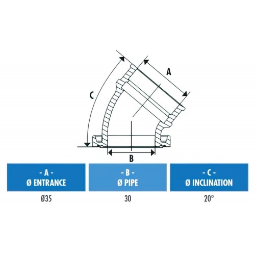 Ieplūdes kolektors Polini regulējams d=35mm 20° AM6 / Derbi Ieplūdes kolektors Polini regulējams d=35mm 20° AM6 / Derbi