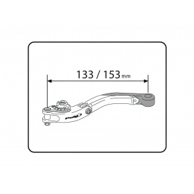 Bremžu / sajūga svira aizmugurējā Puig 2.0 regulējama, salokāma, izvelkama melna / oranža