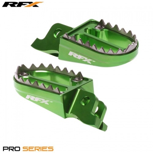 Footrests RFX Pro Series 2 green Kawasaki KXF 250 / 450 Footrests RFX Pro Series 2 green Kawasaki KXF 250 / 450