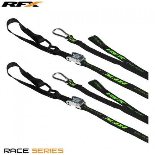 Aizdares siksnas RFX Race Series 1,0 melnas / zaļas ar papildus cilpu un karabīni Aizdares siksnas RFX Race Series 1,0 melnas / zaļas ar papildus cilpu un karabīni