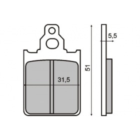 Brake Pads organic Piaggio Quartz / Italjet Formula / Piaggio SKR