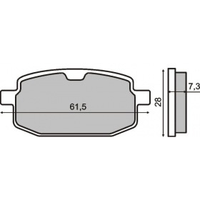 Brake pad RMS, S17, (61.1 x 27.1 x 7.3)